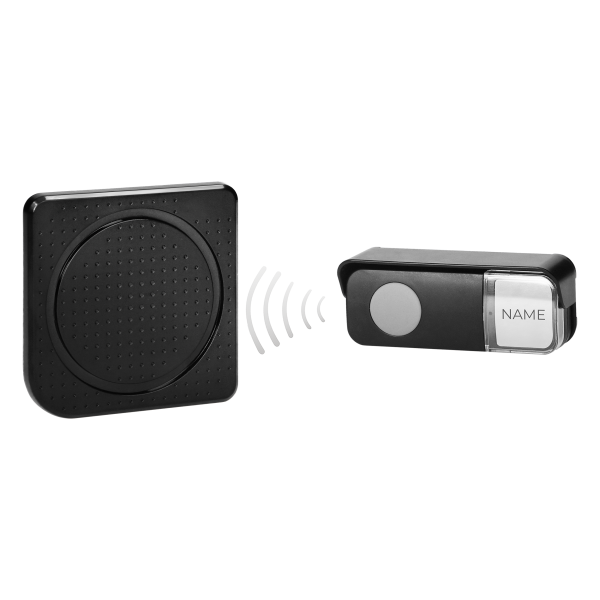 TOGI AC wireless mains-powered doorbell with learning system, 38 sounds, 200m, black